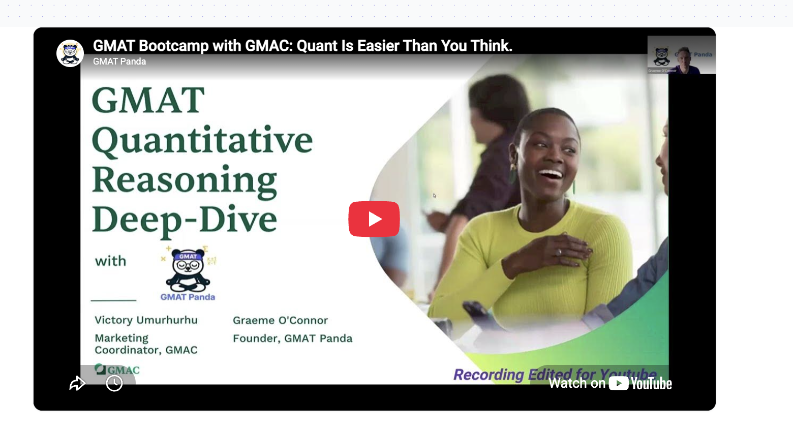 GMAT Bootcamp with GMAC Quant session video and full transcript